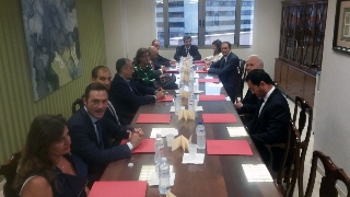Carlos Lesmes durante su reunión con los presidentes de Sala y decanos de La Laguna y de Santa Cruz de Tenerife